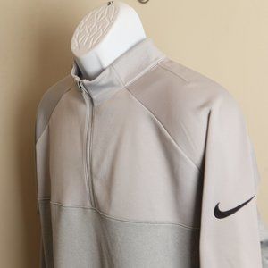 Nike Golf Men's gray on gray 1/2 zip fleece lined Jacket pullover XL EUC shirt